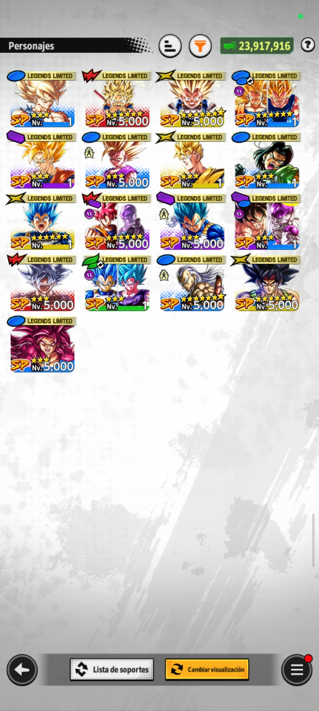 [Android & iPhone] Vegeta Mini SSJ3 LL 7*⭐️+SSJ4 Goku LL + SSJ2 Gohan Chico LL + Goku SSJ Dios & Hit + 17 LL