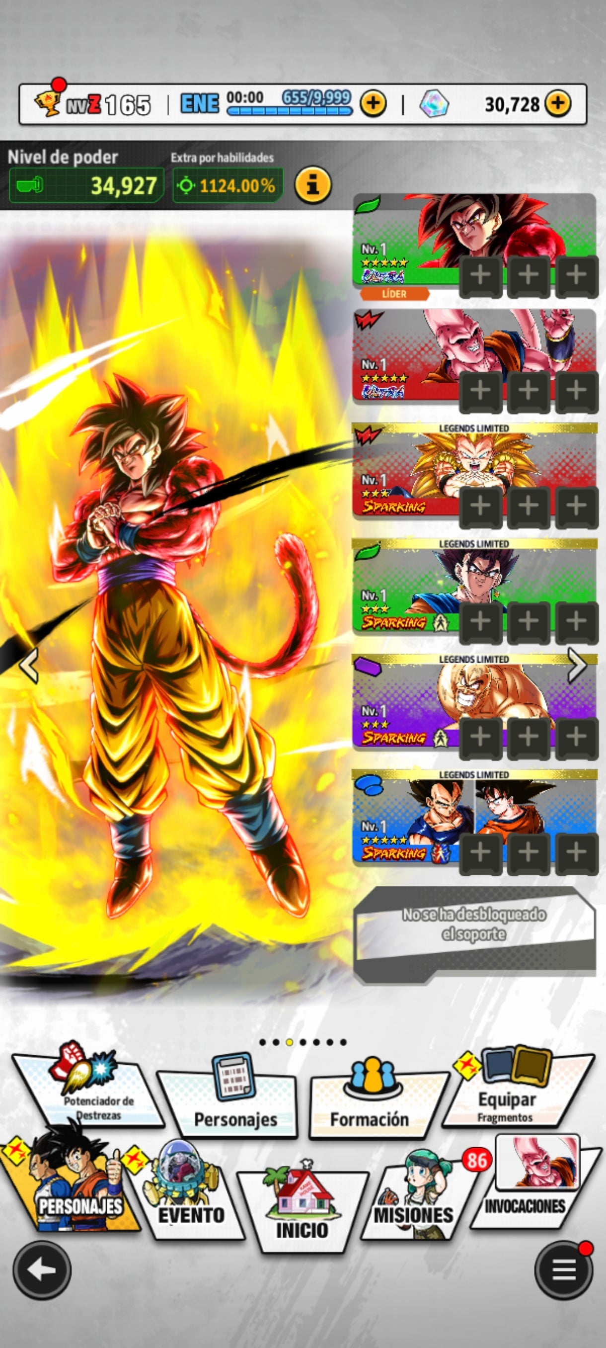 [Android] ⭐️  2 ULTRAS — SS4 Maximo Poder Goku + Absorción de Gohan Definitivo Majin Buu 💎30,728 Cronocristales💎