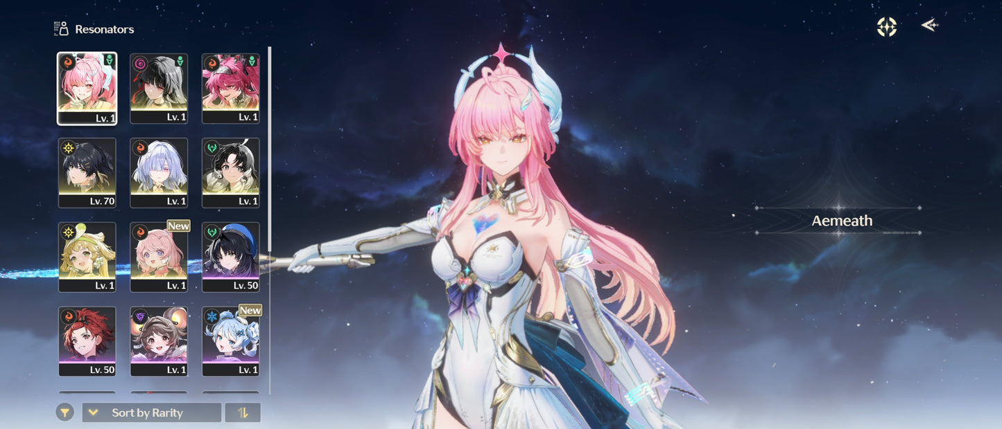 [Nivel 40+] 4,951 Astritas 💎+ Aemeath + Arma + Chisa + Arma + Lupa + Arma + Mornye