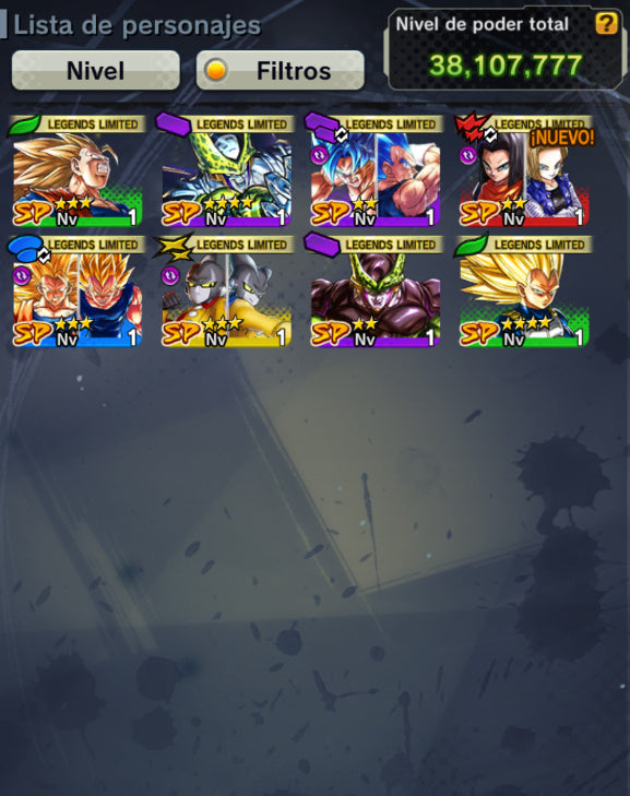 [Solo Android] ⭐️ CELL PERFECTO 1 ESTRELLA ROJA UL + GOHAN (CHICO) UL⭐️ + 💎56,696 Cronocristales💎 + 8 LL