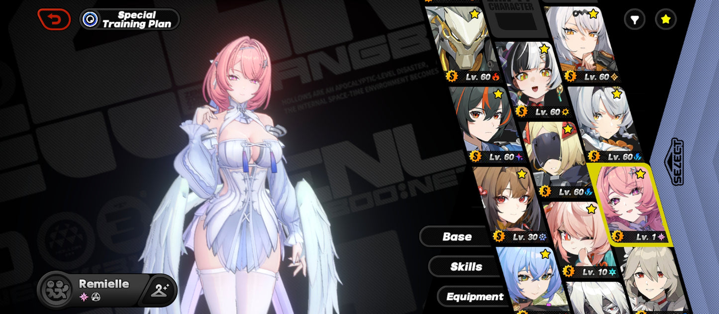 NA Lvl57 ⭐ Remielle + Lucia + Banyue + Ye Shunguang + Dialyn + Soldier 0: Anby + Yixuan + Trigger + Zhu Yuan + Zhao + Nekomata + Lycaon + Rina C1 + Soldier 11 + Koleda C1
