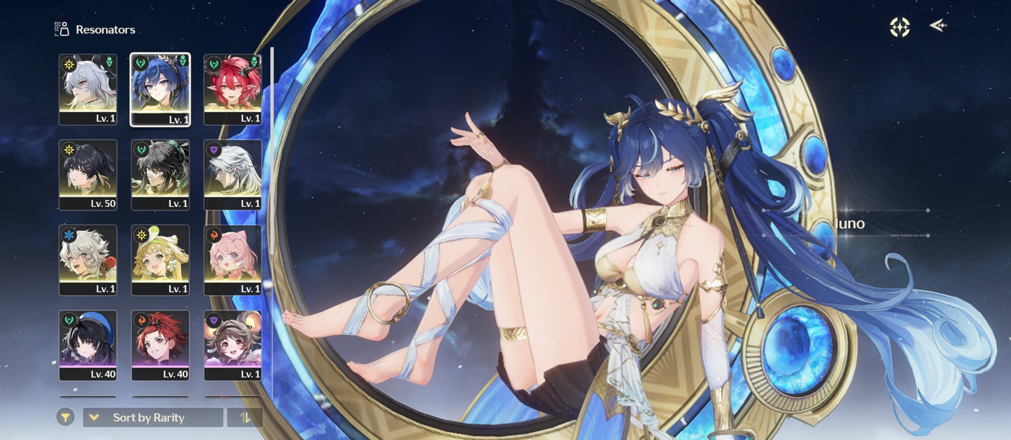 Nivel 40 | Iuno + Arma + Zani + Ciaccona + Qiuyan | Cuenta Reroll Wuthering Waves