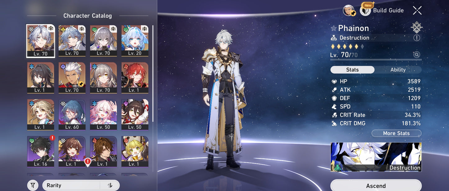 [NIVEL 55] Phainon + Cono , Cerydra + Sunday + Cono, Archer + Cono , Himeko + Bronya + Yanqing