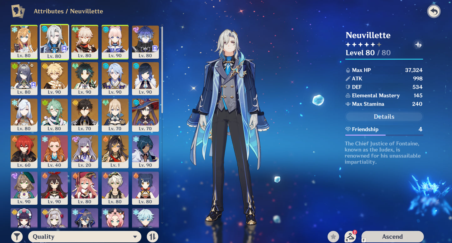 [Nivel 57] 12 Promocionales + Skin Neuvillette⭐️