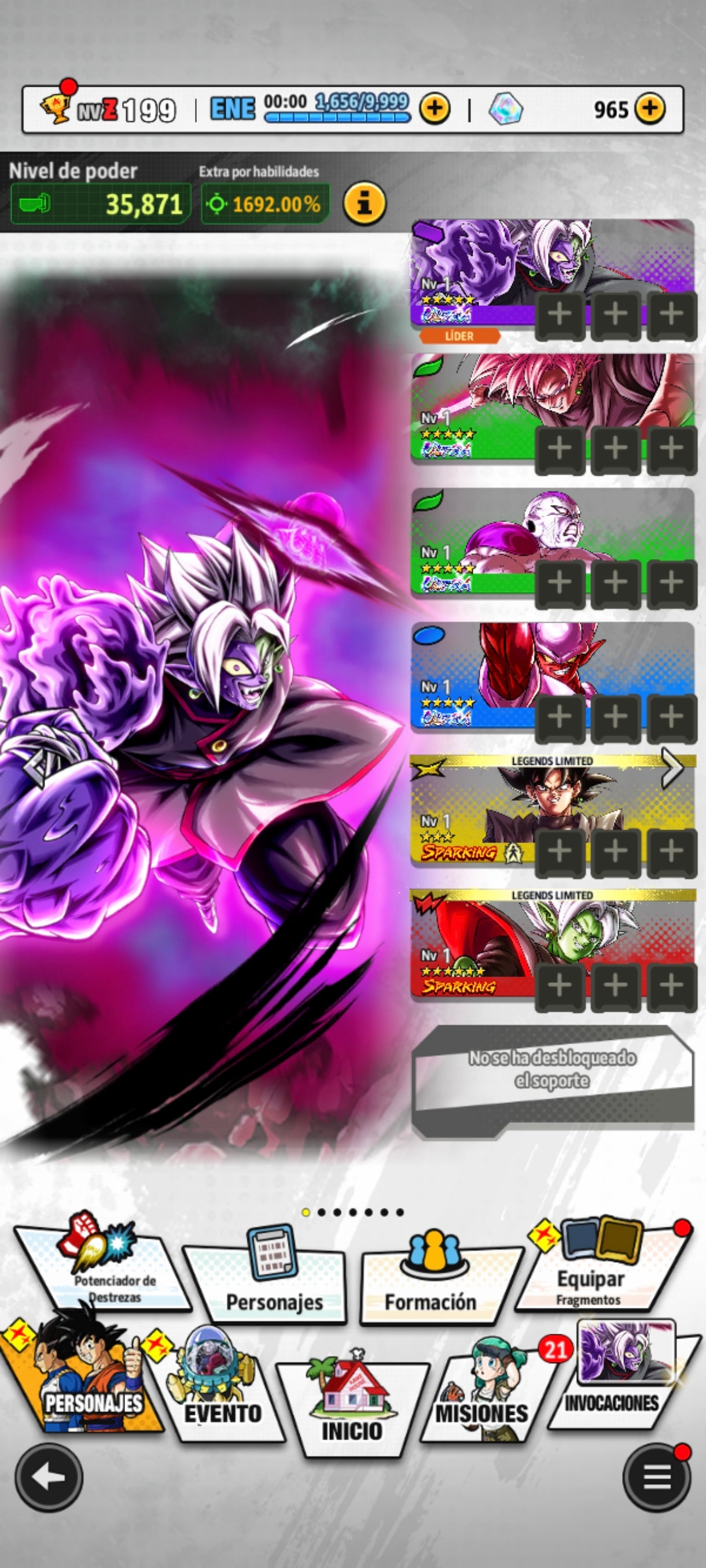 [Android & iPhone] ⭐️ MITAD CORRUPTO ZAMAZU FUSIONADO (UL) + SS ROSA GOKU OSCURO (UL) ⭐️ + 10 LL
