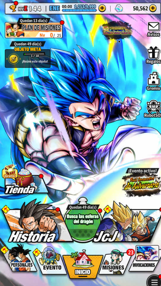 [ANDROID]💎 50, 562 CRONOCRISTALES 💎 + 1 UL ( SS Dios SS Gogeta )
