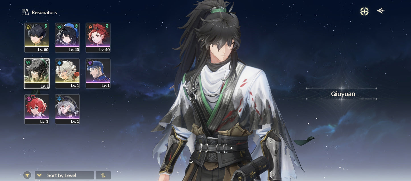 [Nivel 40] 42,151 Astritas 💎 | Qiuyuan + Arma | Wuthering Waves Cuenta Reroll