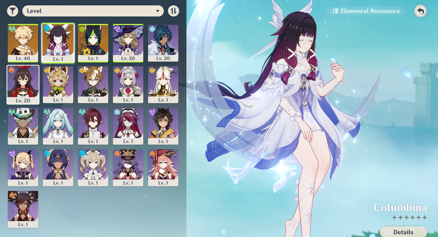 [America] Nivel 55 ⭐️ Columbina + Arma + 211 Deseos