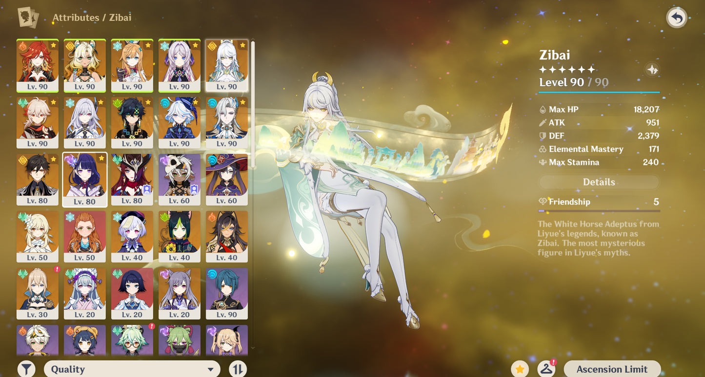 [Nivel 58] ⭐️ Mavuika + Xilonen + Esoffier + Citlali + Zibai + Kazuha + Skirk + Kinich + Furina + Neuvillette + Zhong Li + Raiden Shogun + Chasca
