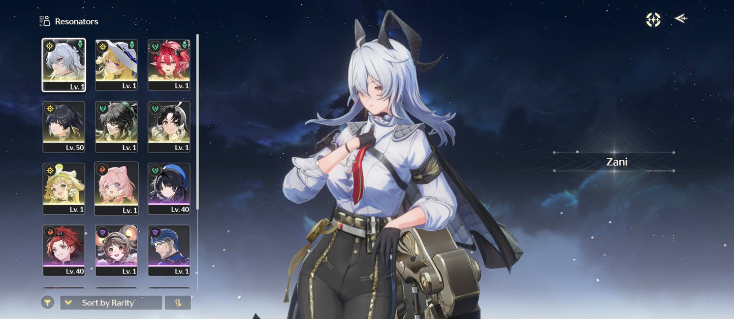 Nivel 40 | Phoebe + Arma + Zani + Ciaccona + Qiuyan | Cuenta Reroll Wuthering Waves