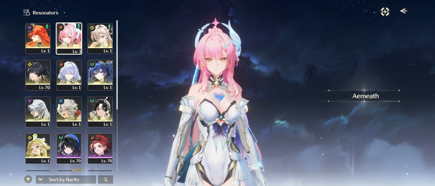 [Nivel 49] 11,065 Astritas 💎+ Aemeath + Arma + Augusta R1 + Arma + Mornye + Lynae + Iuno