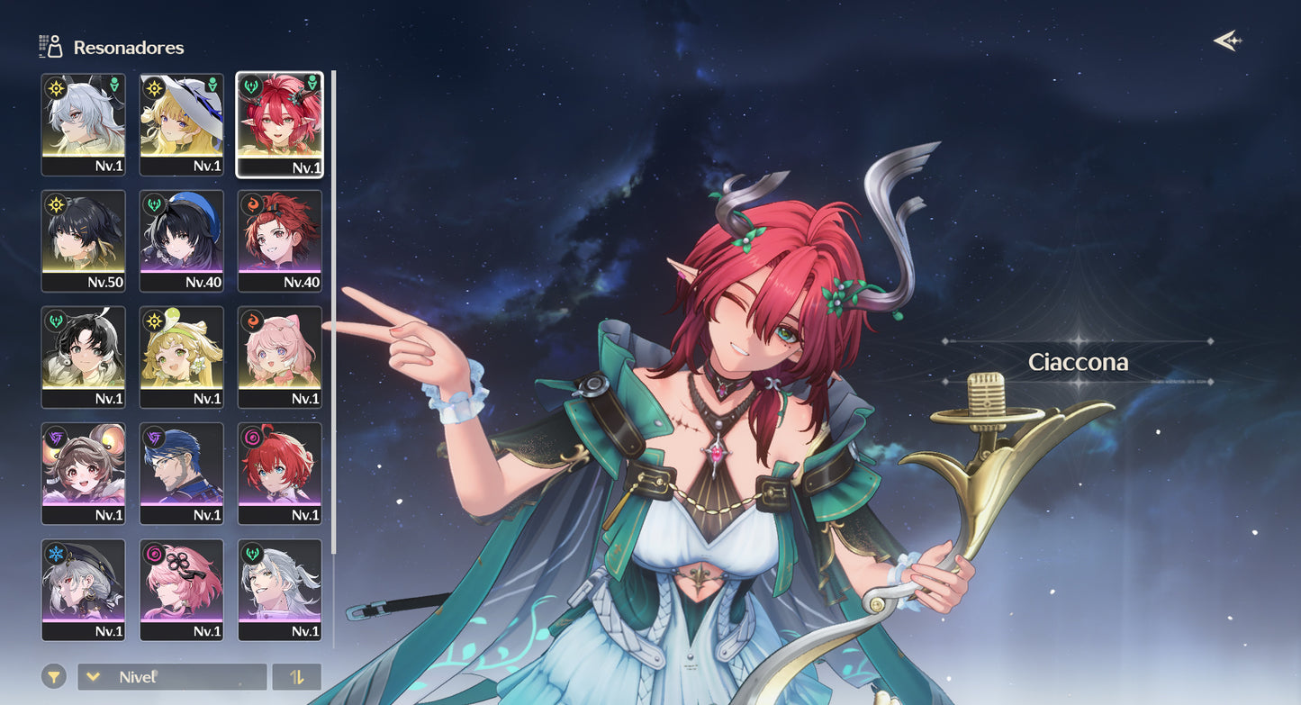 [Nivel 40]✔️Cumpleaños libre | 12483 Astritas 💎| Zani + Arma 5⭐+ Phoebe + Arma 5⭐+ Ciaccona + Jianxin + Veritas + Encore | Wuthering Waves Cuenta reroll