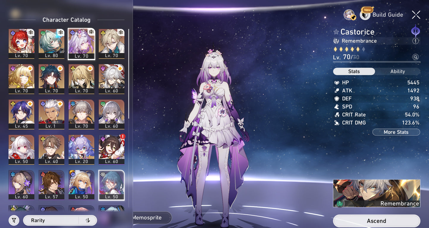 [Nivel 63] Tribbie + Anaxa + Cono + Castorice + Aventurine + Aglaea + Blade + Cono + Luocha + JingYuan + Dr Ratio + Archer + Bronya + Clara + Welt + Bailu + Conos Permanentes