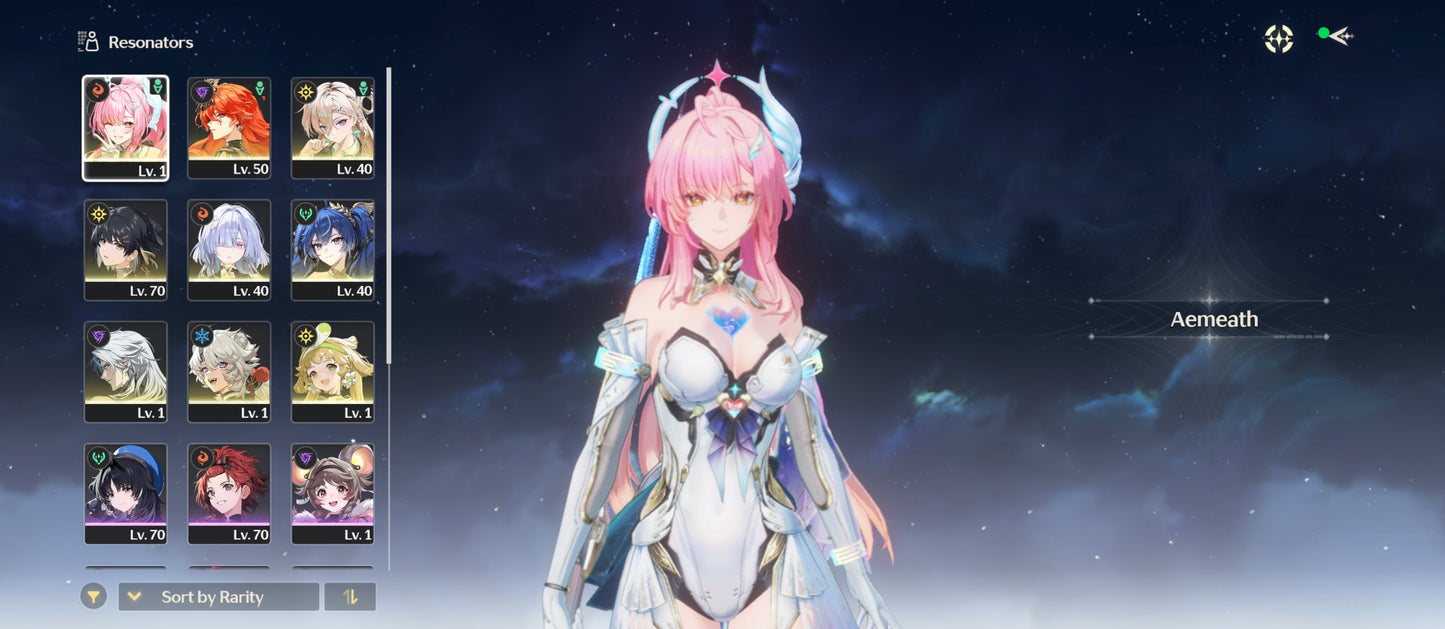 [Nivel 50] 9336 Astritas 💎+ Aemeath + Arma + Augusta R1 + Arma + Mornye + Lynae + Iuno