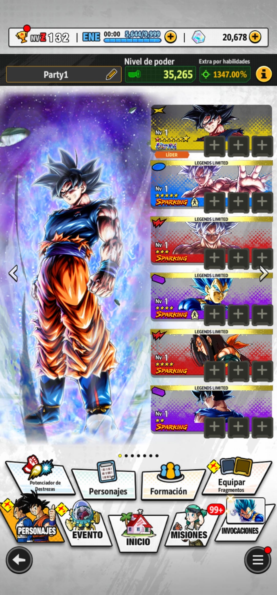 [Android] 20,678  Cronocristales 💎|  ⭐️ Pre-ultrainstinto Goku | ⭐️ 16 Legends Limited | Dragon Ball: Legends Cuenta Reroll