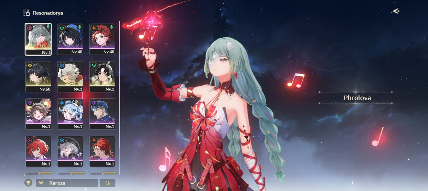 [Nivel 40] Cumpleaños Libre ✅ | 10987 Astritas 💎 |  ⭐ Phrolova + Arma | Wuthering Waves Cuenta Reroll