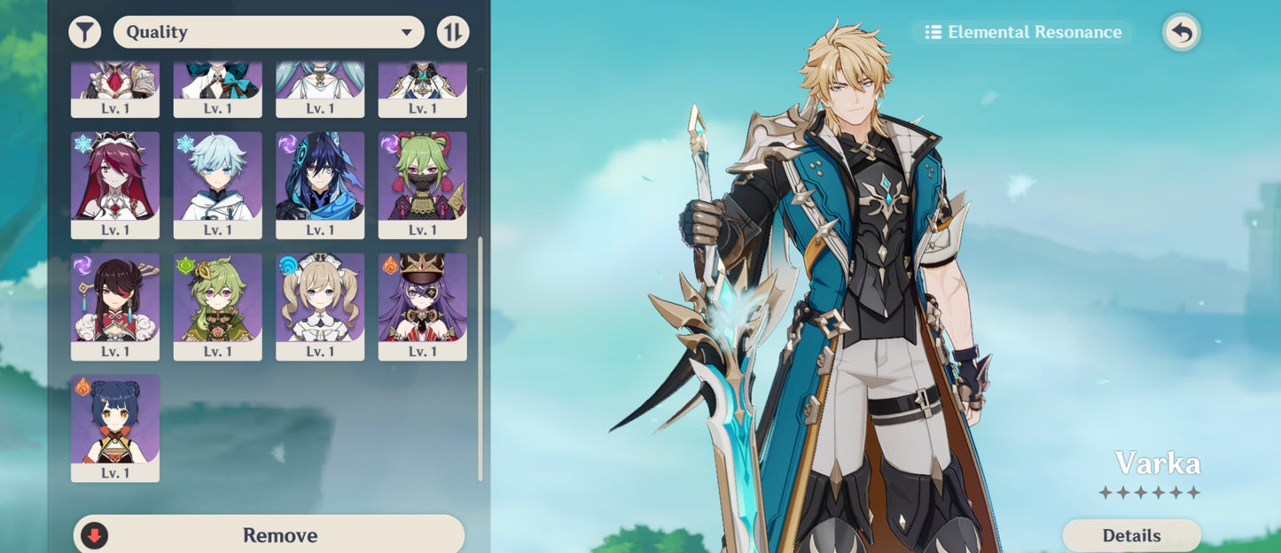 (REROLL + CUMPLEAÑOS LIBRE) Nivel 55 + Varka +Arma ✨+  164 Destinos Entrelazados ✨