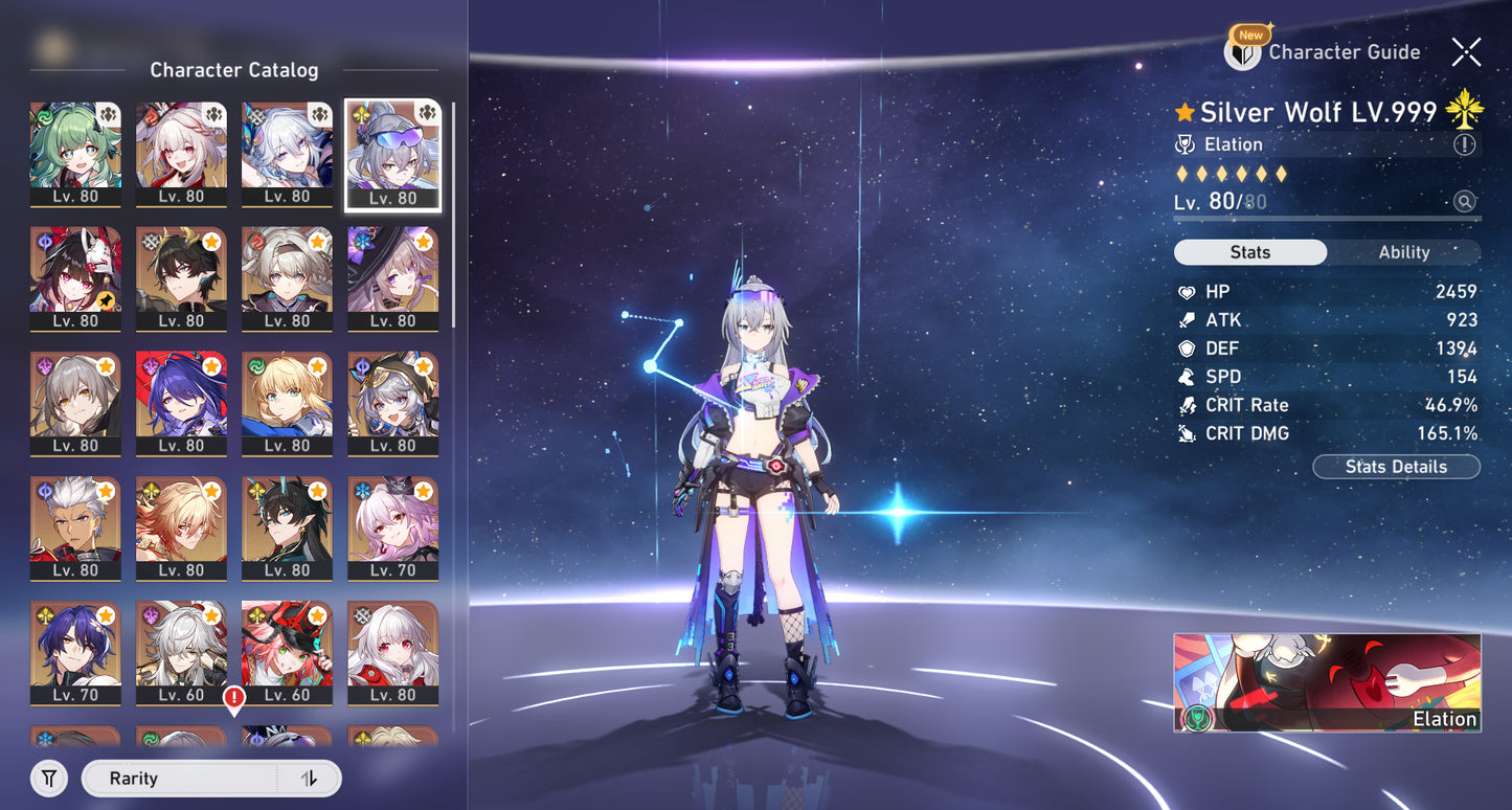[2En1] Lv70|Yao Guang+Sparxie+Cono|SW Lv999+Cipher+Mydei+Herta+Acheron+Firefly+Aventurine+Evernight+Rappa+Gilgamesh+DH Terrae+Huohuo|RM E1+DH IL+Cono|Saber+Cono|Archer+Cono|Topaz+Ratio+Jing Yuan+Luocha+Fu Xuan