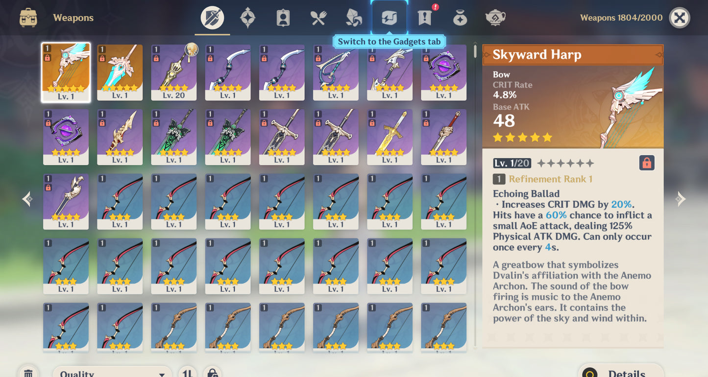 (REROLL + CUMPLEAÑOS LIBRE) Nivel 55 + Varka  + 305 Destinos Entrelazados ✨