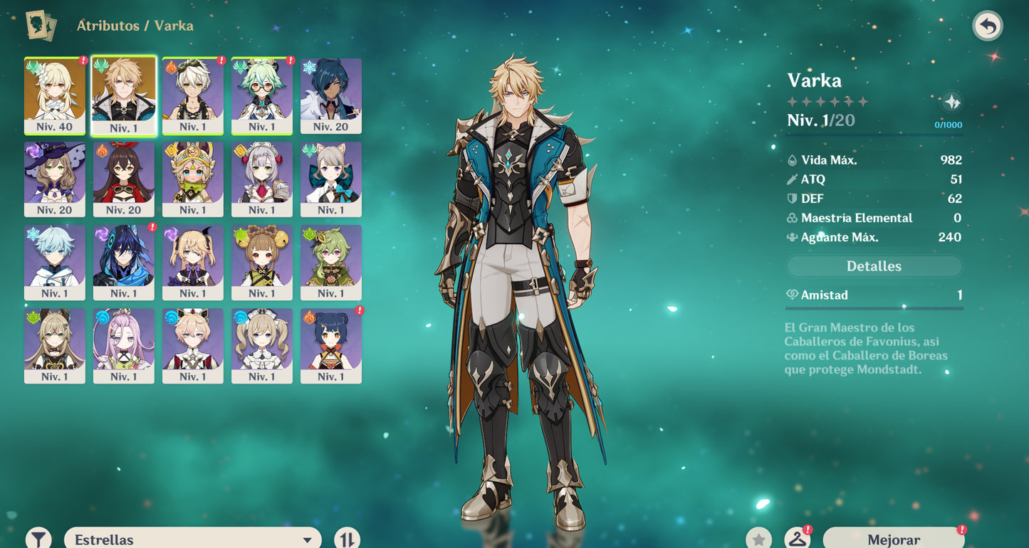 (REROLL + CUMPLEAÑOS LIBRE) Nivel 55 + Varka + 368 Destinos Entrelazados ✨