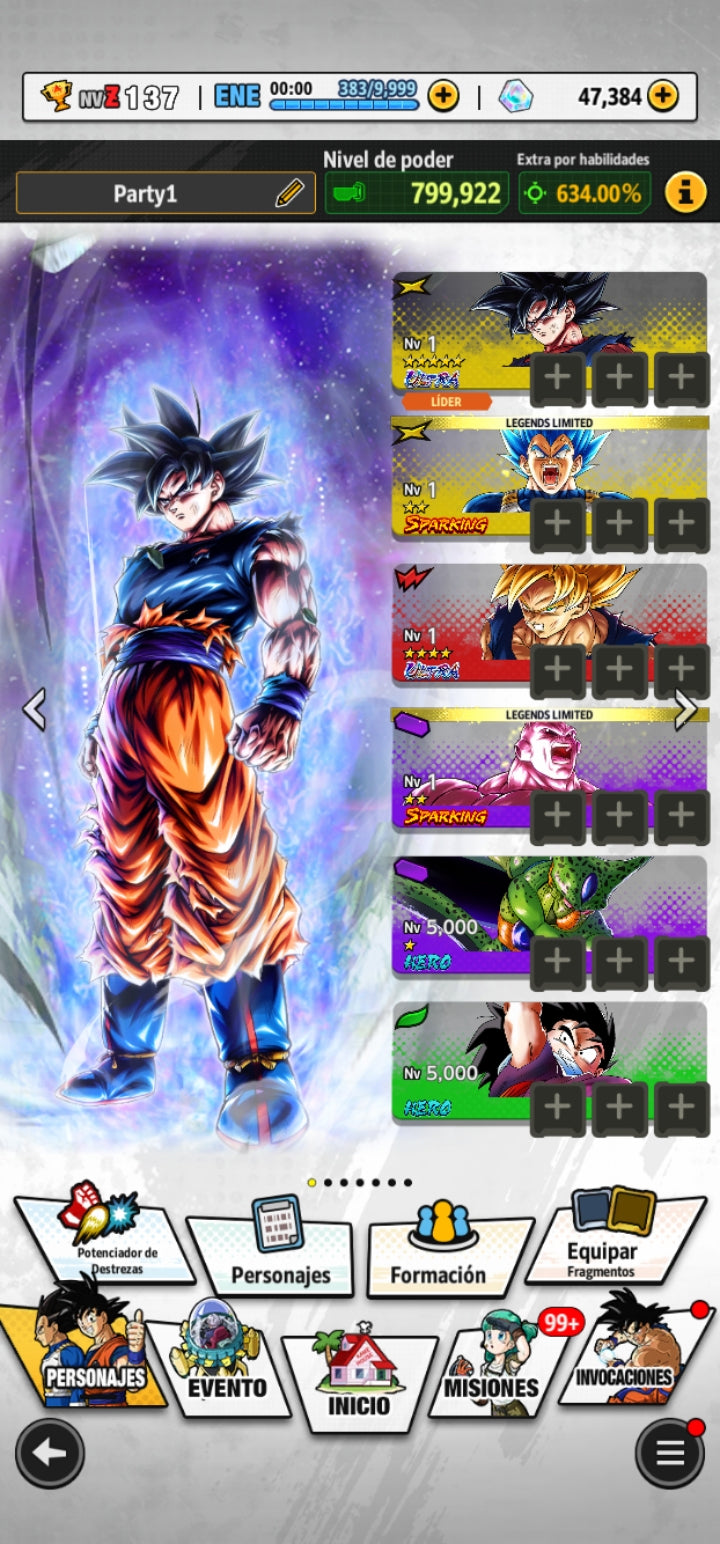 [Android] ⭐️ GOKU -ULTRA INSTINTO- (ULTRA)⭐️ + 💎47,384 Cronocristales💎