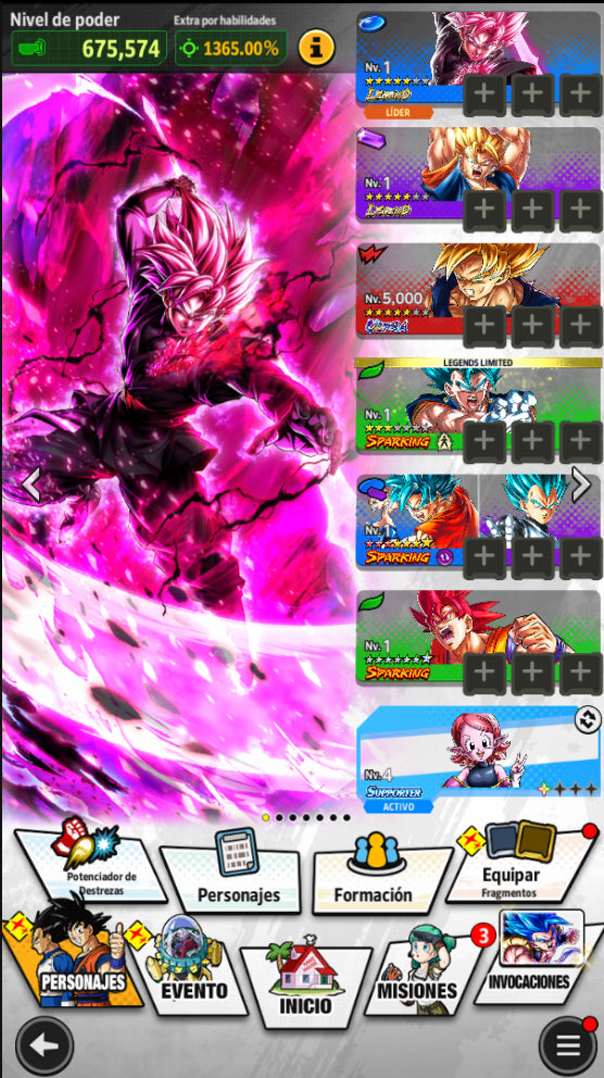 [ANDROID & IPHONE] 2 LR ( Supersaiyajin rosa ultra supervillano Goku Oscuro+ Super Vegeto ) + 7 LL