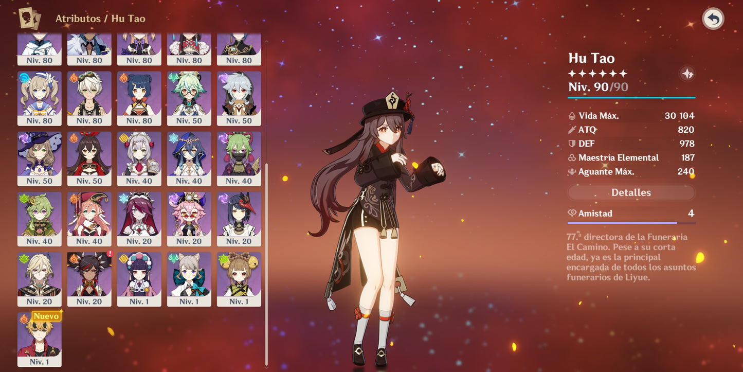[Nivel 57] | Zhongli + Itto + Tartaglia + Hu Tao + Venti + Ganyu + Yomiya + Ayaka + Aquila Favonia + Oración Perdida + Qiqi C1+ Keqing C1+ Dehya + Diluc C1 | Genshin Impact Cuenta