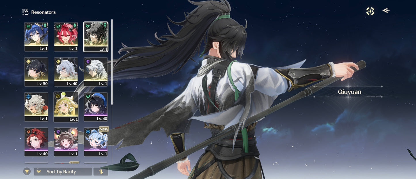 Nivel 41 | 💎8433 Astritas + 7 Deseos💎 + Iuno + Arma + Ciaccona + Arma + Qiuyan + Arma + Zani + Arma | Cuenta Reroll Wuthering Waves