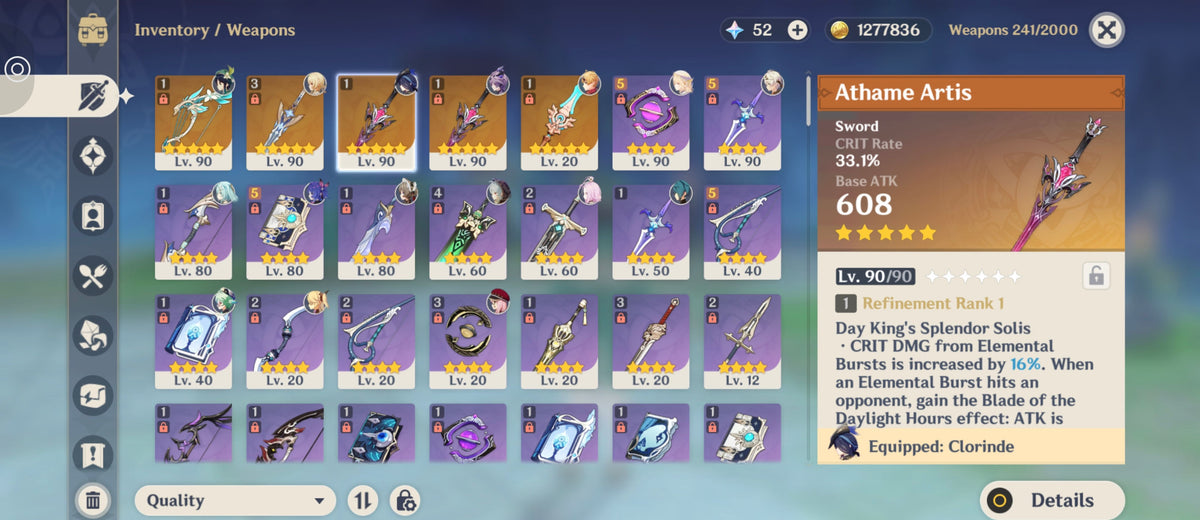 NA AR57| Nicole C2 + Durin C2 + Athame Artis x2 . Venti C2 + The Daybreak Chronicles , Sandrone + Vodyanitsa + Clorinde + Mizuki + Diluc + Keqing + Jean + Tighnari + Qiqi