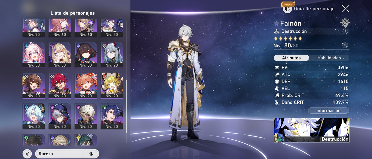[Nivel 65] [Cumpleaños Libre] Fainón + Cono , Ruan Mei + Rappa + Sra. Herta + Fu Xuan + Dr. Ratio + Imbibitor Lunae + Bronya E3+ Himeko + Yanqing + Clara + Gepard +
