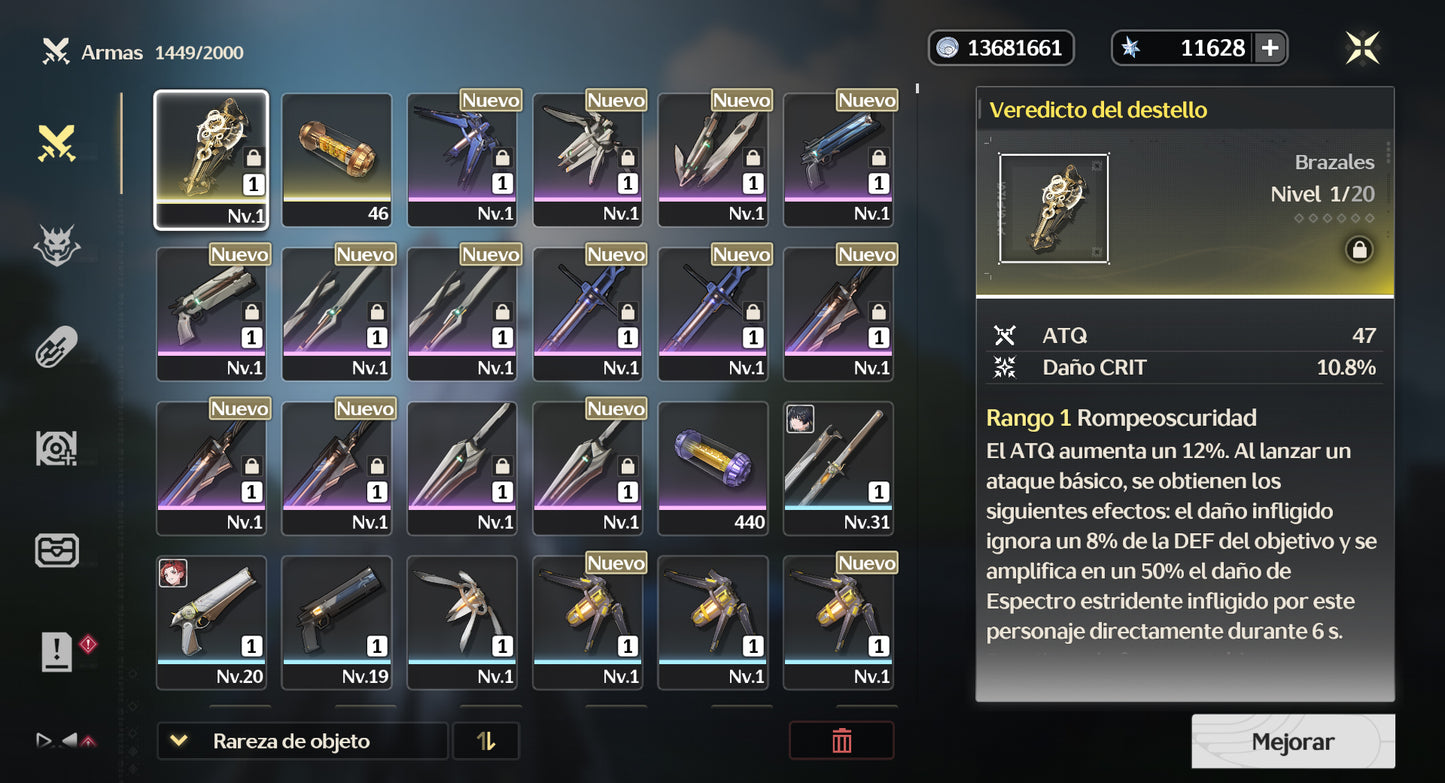 [Nivel 39] Cumpleaños Libre ✅ | 11628 Astritas 💎 |  ⭐ Zani + Arma + Carlotta + Verina R1  | Wuthering Waves Cuenta Reroll