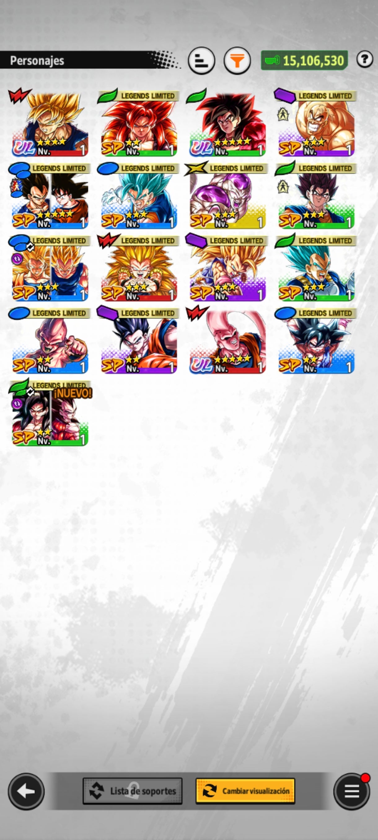 [Android] ⭐️  2 ULTRAS — SS4 Maximo Poder Goku + Absorción de Gohan Definitivo Majin Buu 💎30,728 Cronocristales💎