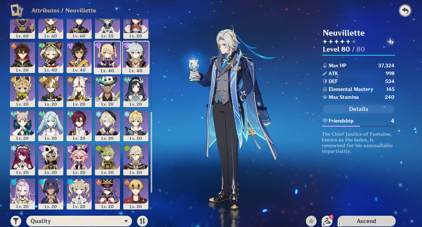 [Nivel 57] 12 Promocionales + Skin Neuvillette⭐️