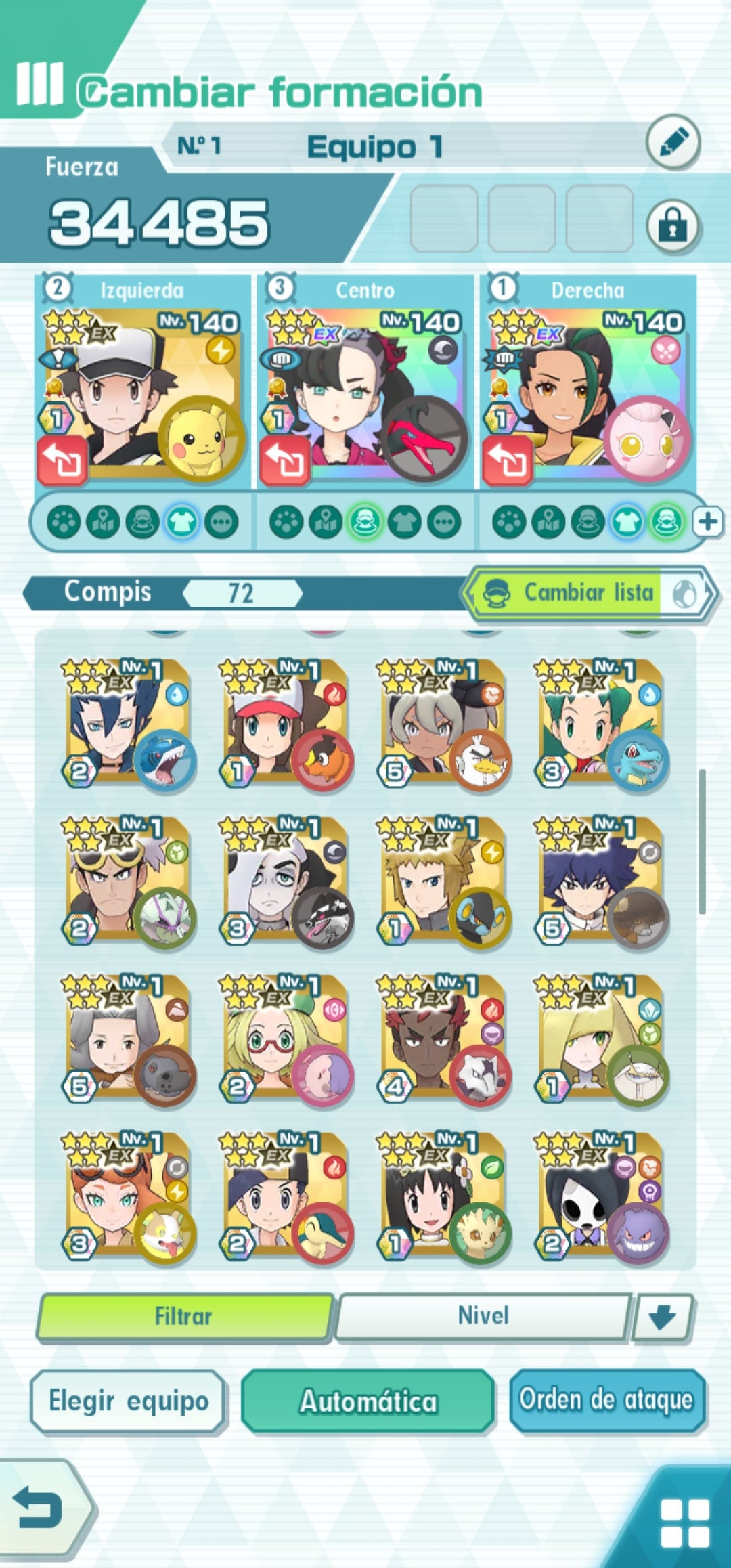 [Nivel 1] ⭐️ ROXY NEOCAMPEONA + PAUL NEOCAMPEÓN + BERTO NEOCAMPEÓN + Rojo Traje S Rayo + Mencia Traje S + León + Elio (Ultra) +Selene (Ultra) + Olivia + N Traje S +  Damián +  72 Personajes 5⭐️ Estrellas + Tickets