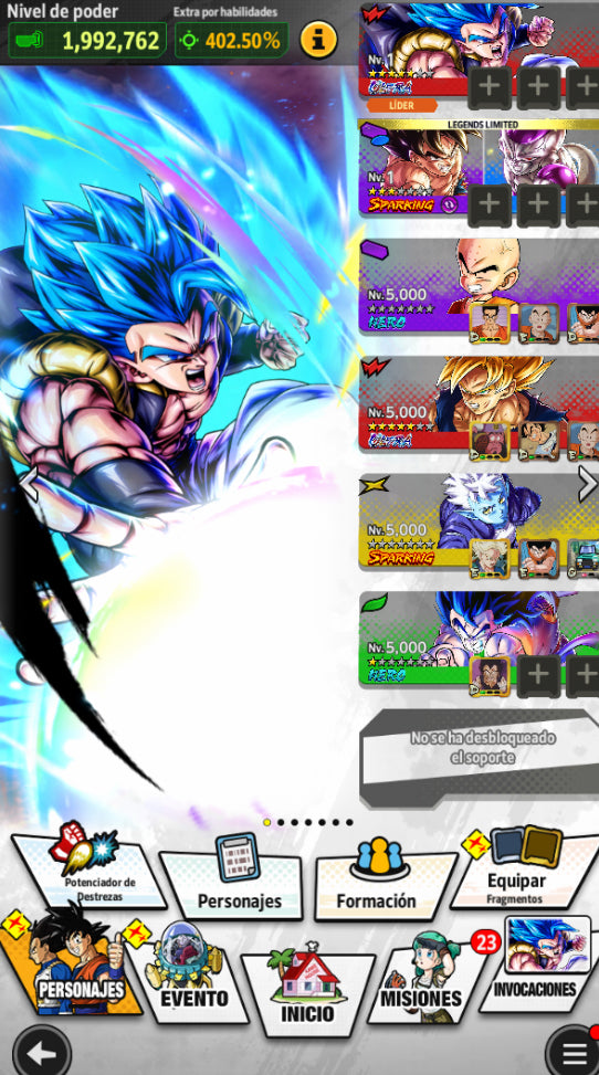 [ANDROID]💎 50, 562 CRONOCRISTALES 💎 + 1 UL ( SS Dios SS Gogeta )