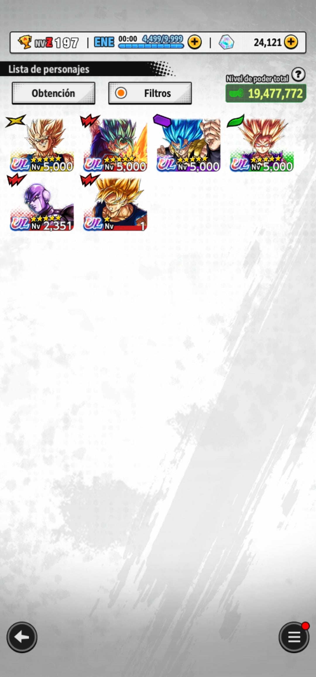 [Solo Android] ⭐️ SS GOD SS VEGITO (ULTRA)+ SS2 GOHAN (CHICO) ULTRA + MAJIN VEGETA ULTRA + Super Saiyan God SS Gogeta + HIT + 12 LL + 💎24,121 CC⭐️