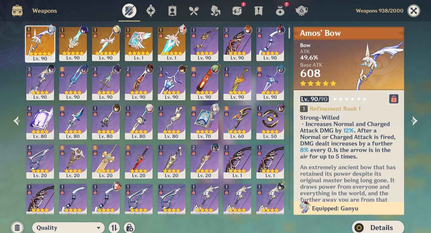 [AR 58] ✨ Raiden Shogun C2 + Zhong Li + Furina + Neuvillette + Nahida + Venti + Kazuha + Ganyu + Alhaitham + Yelan + Tartaglia + Hu Tao + Arlecchino + Xilonen