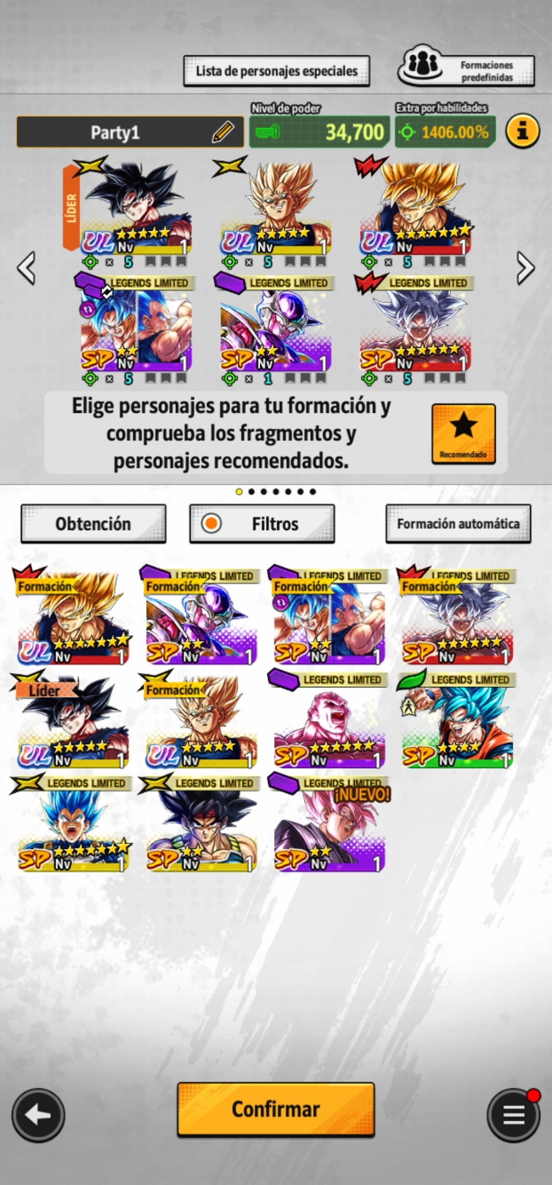 [Android & iPhone]  ⭐️ Majin Vegeta + Pre-Ultrainstinto Goku [ULTRA] | ⭐️ 8 Legends Limited | Dragon Ball: Legends Cuenta Reroll