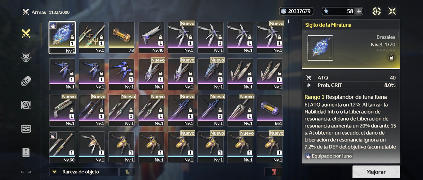 [Nivel 41] Cumpleaños Libre ✅ | Augusta + Iuno + Arma + Galbrena | Cuenta Reroll Wuthering Waves