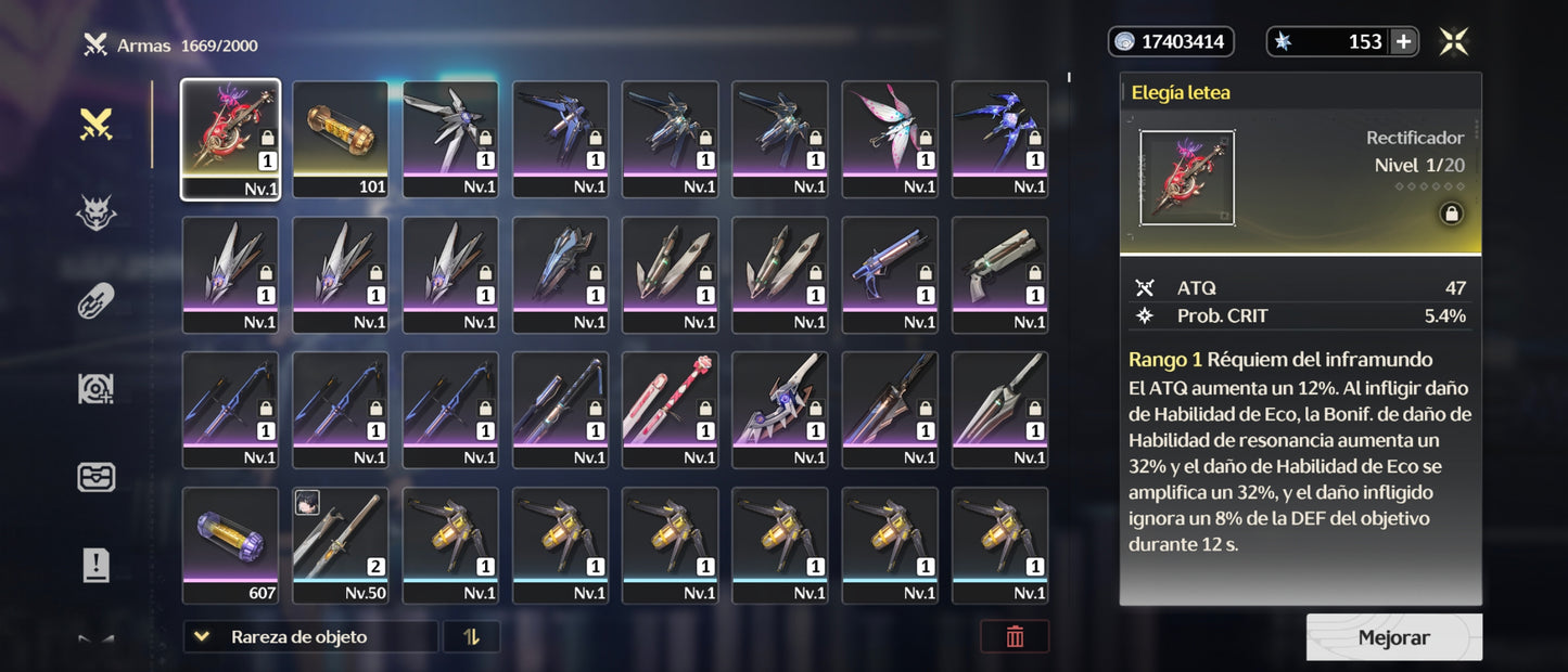 [Nivel 41] Cumpleaños Libre ✅ |⭐️Phrolova R3 + Arma| Cuenta Reroll Wuthering Waves