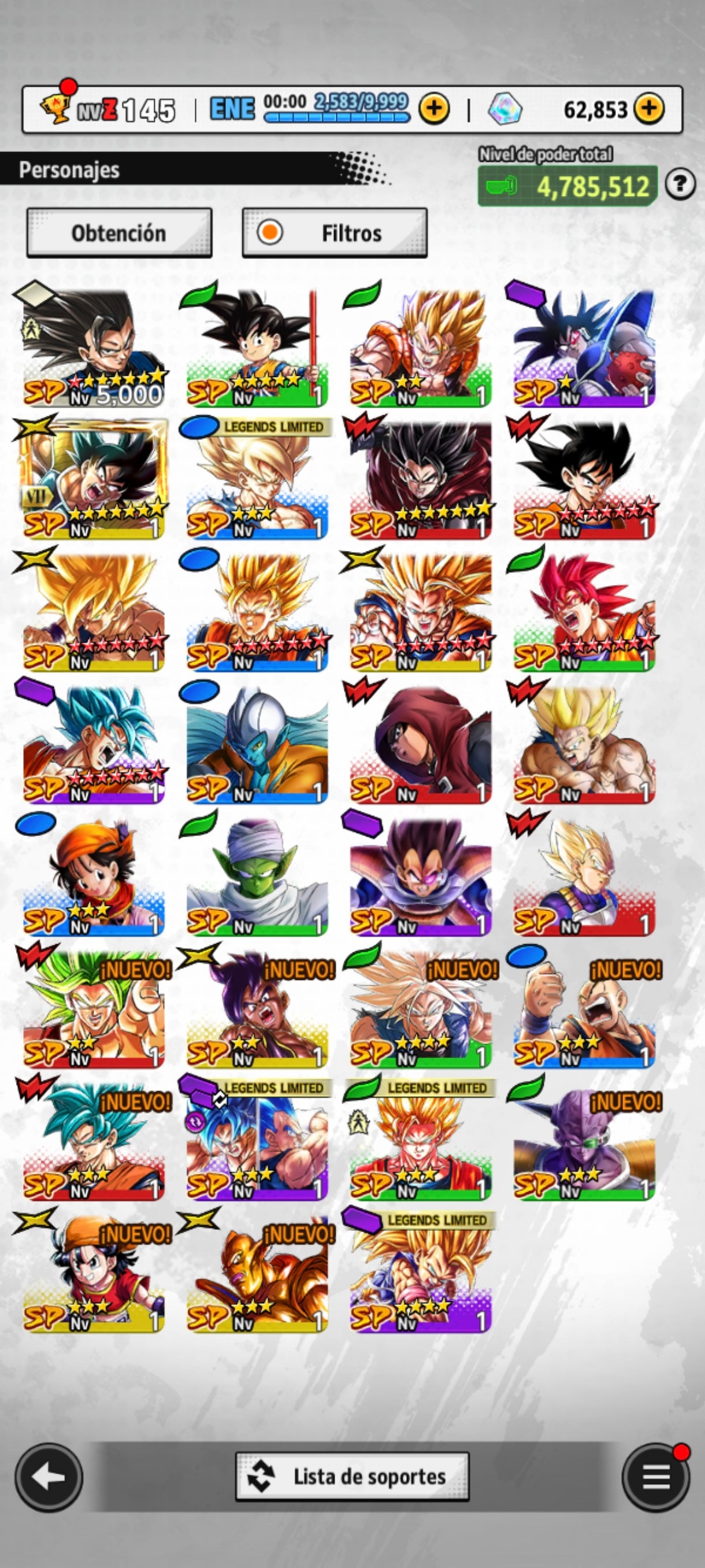 [Solo Android] ⭐️HIT ULTRA⭐️ + 💎62,853 Cronocristales💎 + 4 LL