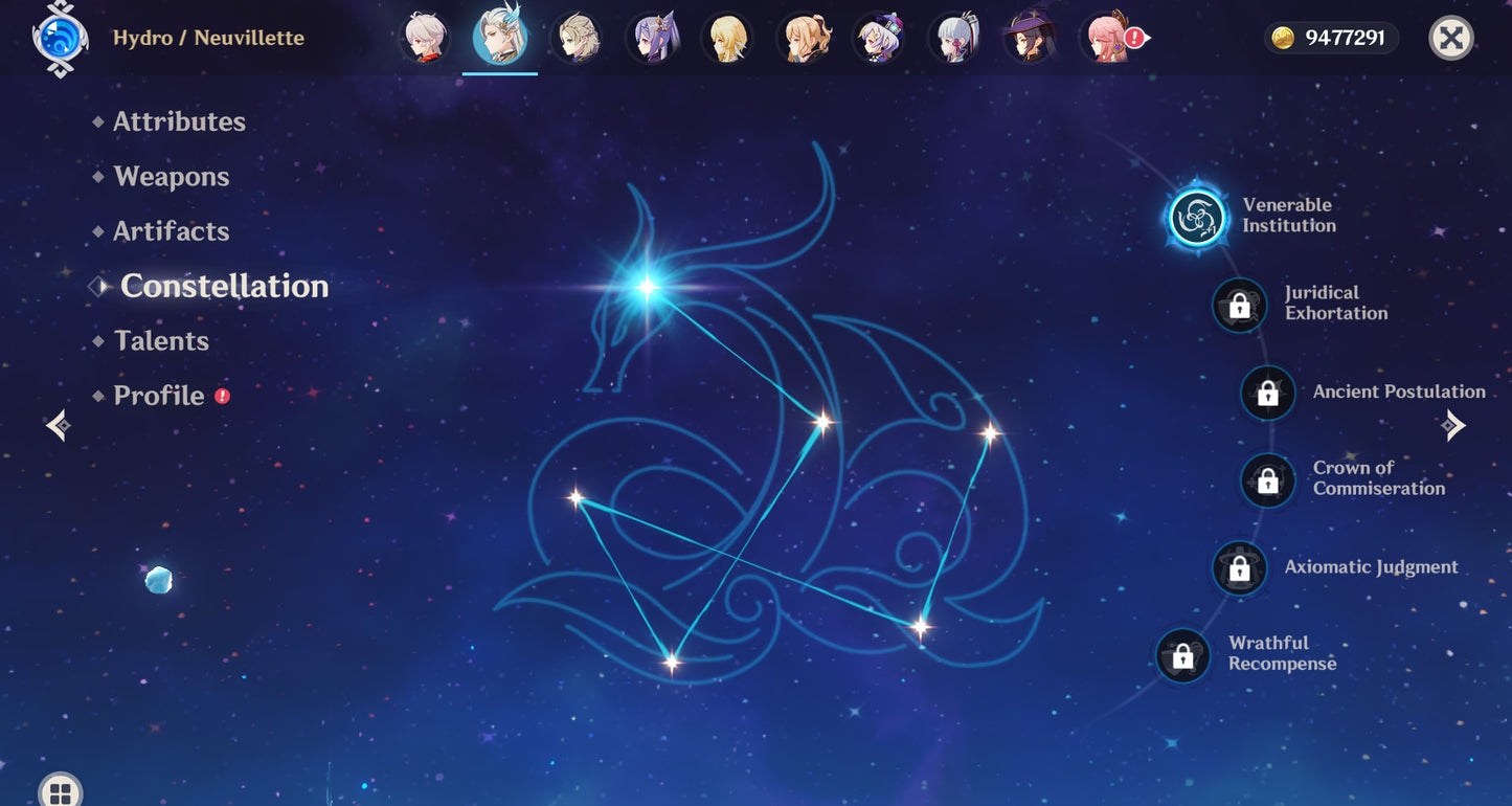 [AR 57] ⭐️Neuvillette C1 + Venti + Zhong Li + Raiden Shogun + Tartaglia + Kazuha + Albedo + Ayaka + Yae Miko + Jean C1 + Keqing + Qiqi + Mona + Tighnari + Aloy