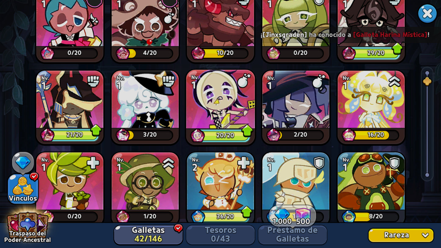 [SERVIDOR: VAINILLA PURA] 67,894 Cristales 💎 | Cortador de Galletas Especial: 416🍪 | Cortador de Galletas Magico: 101 🍪 | Cubo Arcoiris: 50,000+ 🌈 | Cookie Run: Kingdom Cuenta Reroll