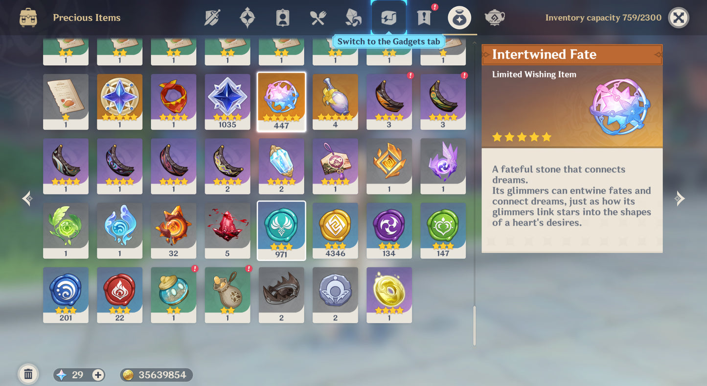 [Nivel 55] ⭐️447 Destinos Entrelazados💎|GENSHIN IMPACT Cuenta reroll
