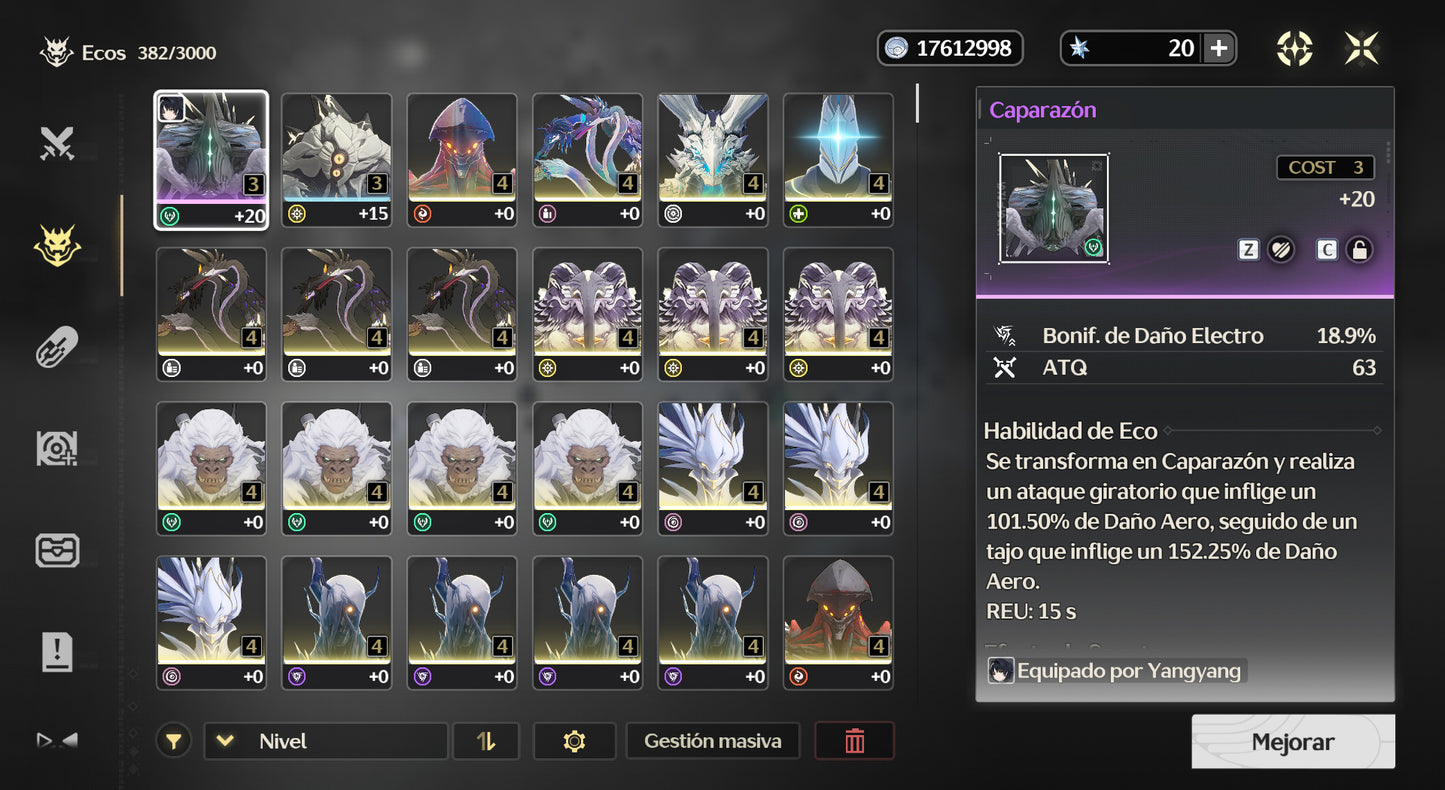 [Nivel 41] Qiuyuan + Arma , Mornye + Augusta + Calcharo | Wuthering Waves Cuenta Reroll