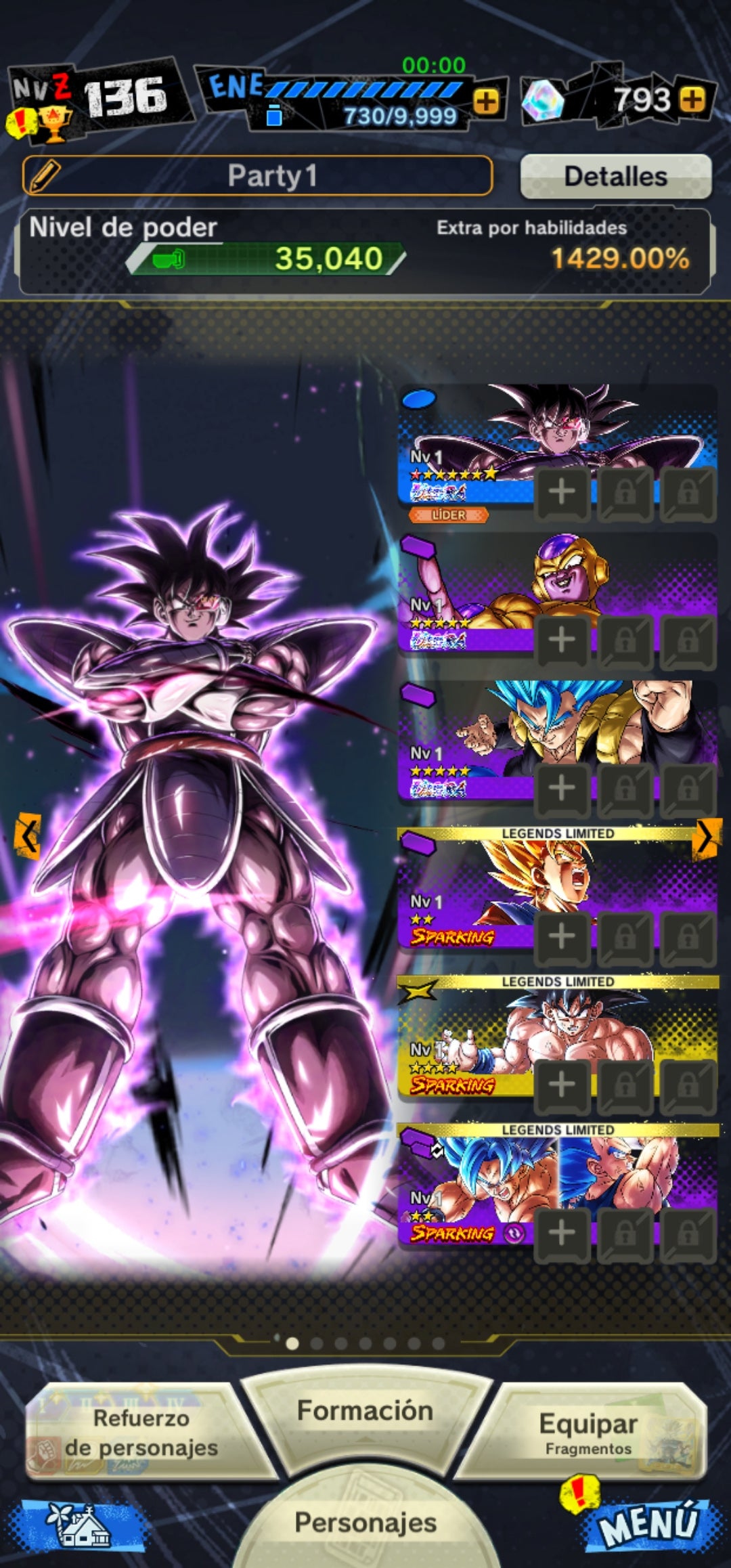 [Android iPhone] ⭐️ Super Saiyan GOD SS Gogeta + Golden Freezer + Turles 1 Estrella Roja + 7 LL