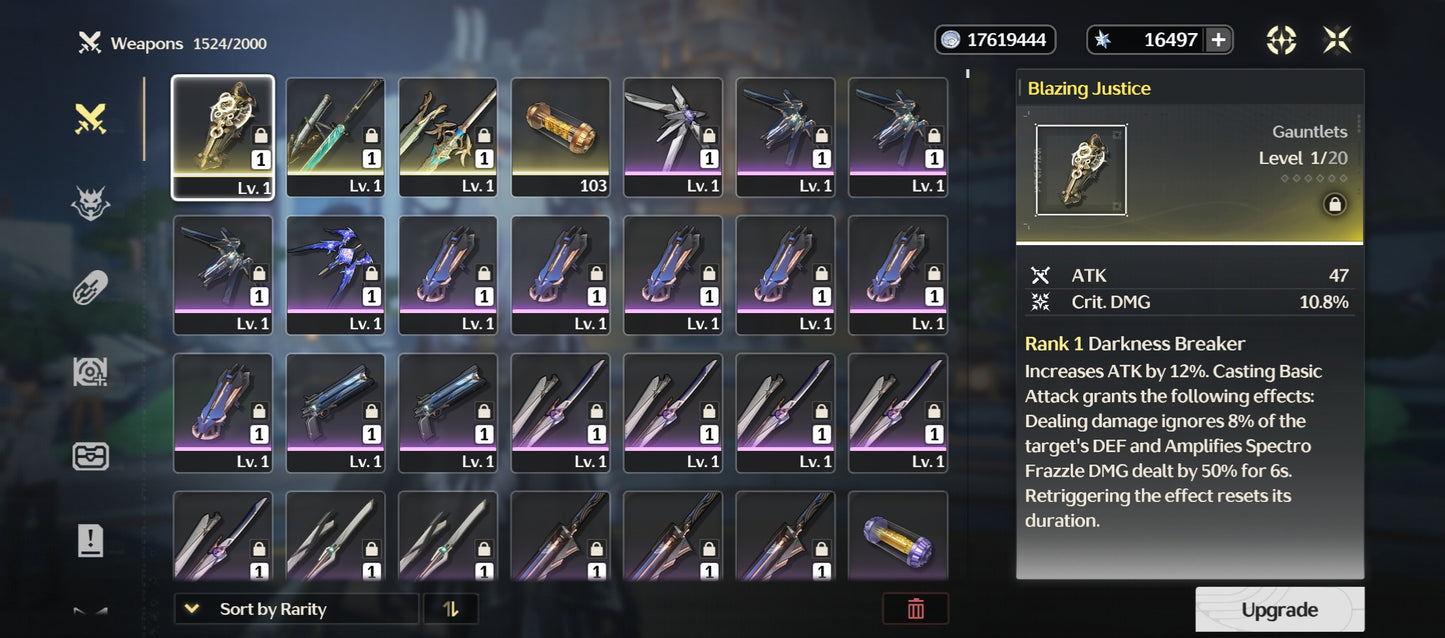 [Nivel 41] 16,497 Astritas 💎 | Qiuyuan + Arma + Zani + Arma | Wuthering Waves Cuenta Reroll