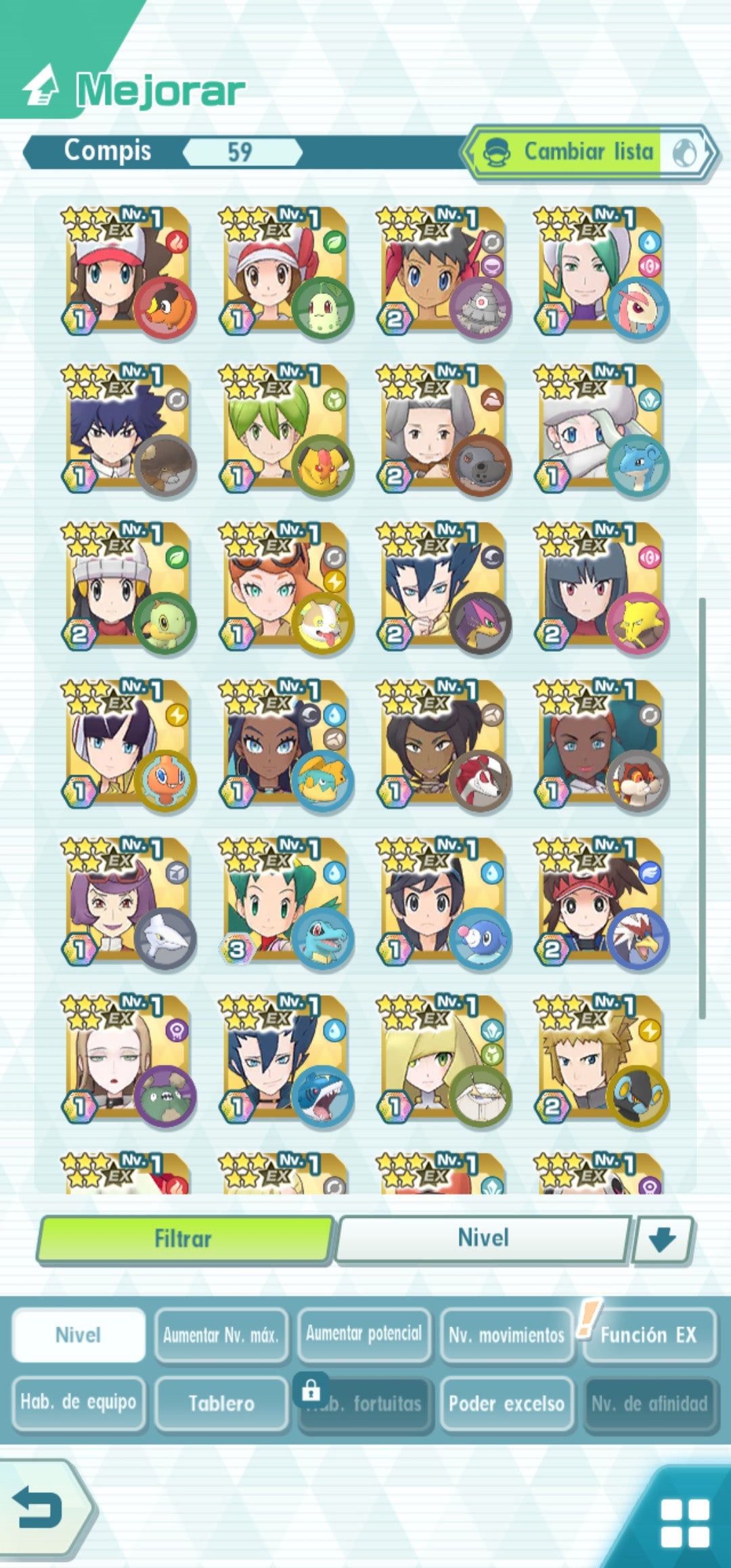 [Android] ✨ Giovanni (Traje S, Voraz) + Cintia (Architraje) + Lionel (Architraje) + Rojo (Traje S, Rayo) + Neocampeones (Rojo, Azul, Verde) + Maximo (Traje S) 💎212,320 Gemas💎