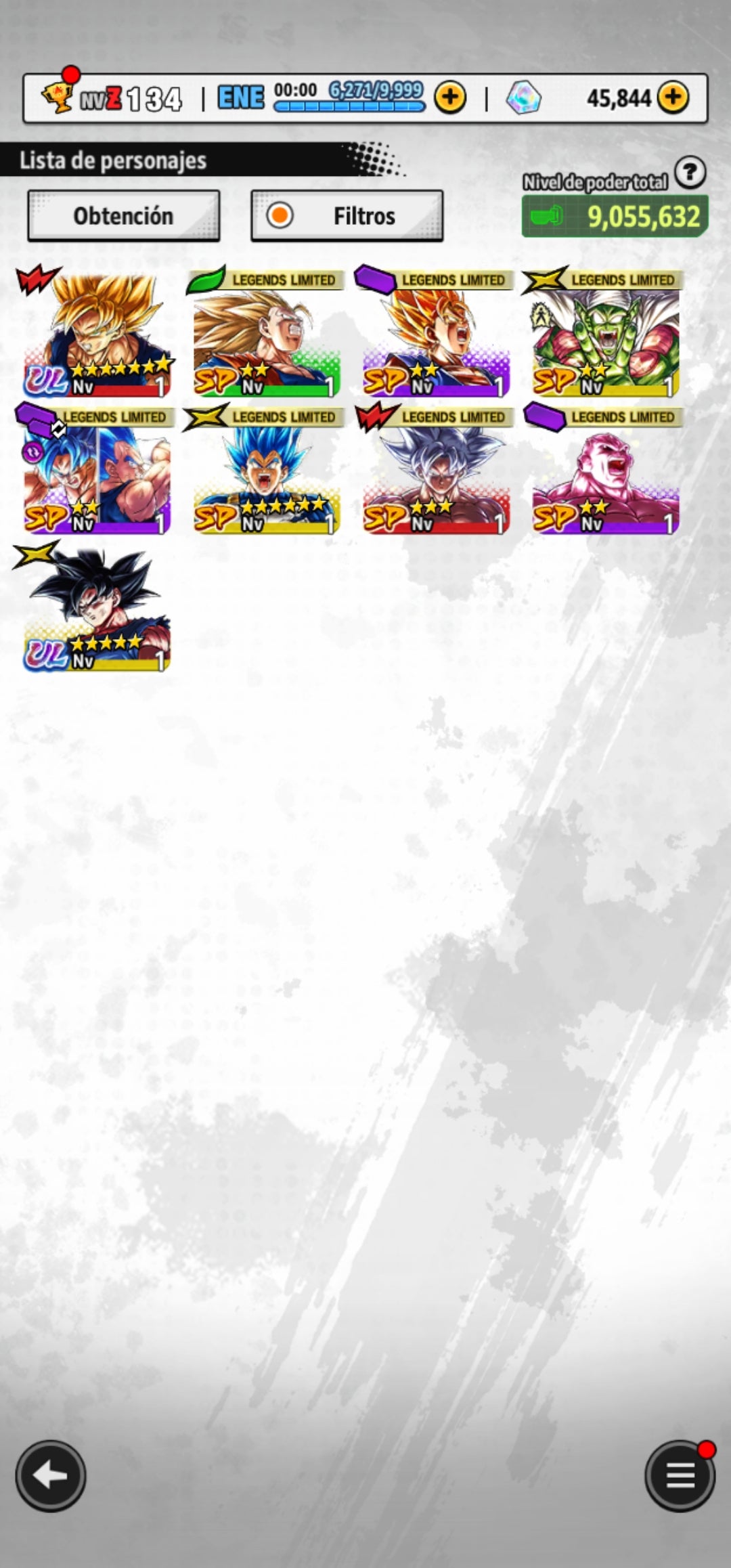 [Android]  45,844 Cronocristales 💎|  ⭐️ Pre-ultrainstinto Goku [ULTRA] | ⭐️ 7 Legends Limited | Dragon Ball: Legends Cuenta Reroll