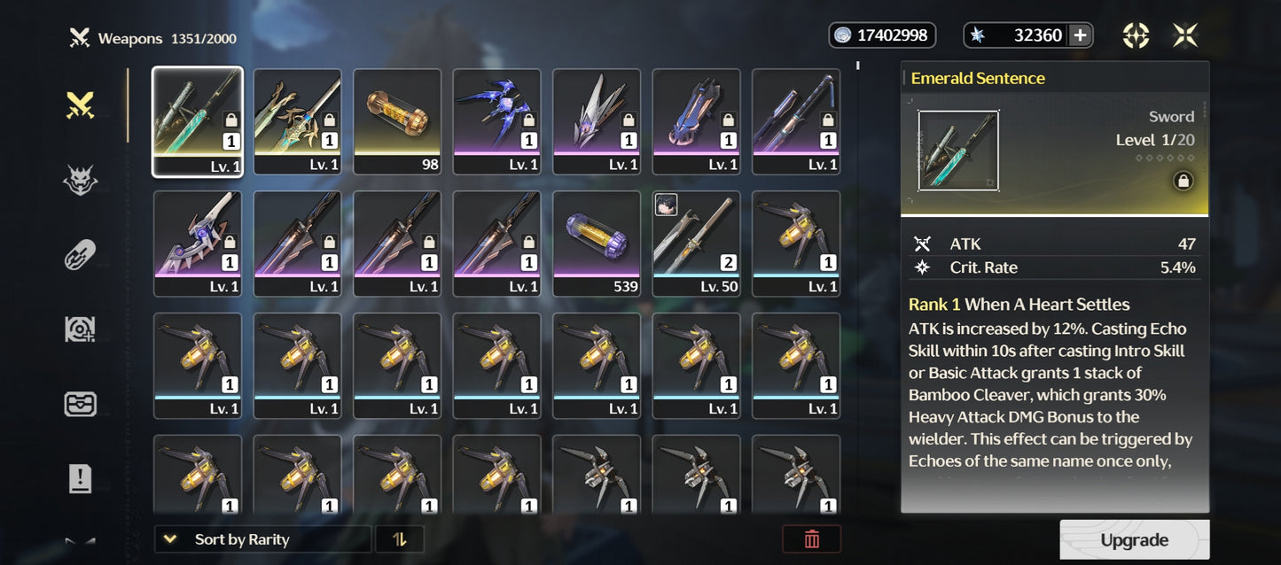 [Nivel 41] 32,360 Astritas 💎 | Qiuyuan + Arma | Wuthering Waves Cuenta Reroll